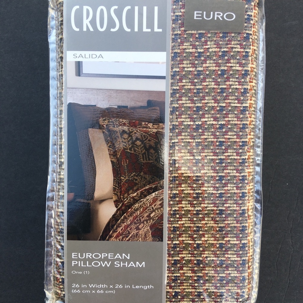 Croscill Pillow Shams Salida Euro Pair 26” x 26” Square European Sham New - Picture 6 of 7